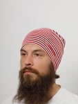 Шапка HAMMABURG арт. 8699903 LONG BEANIE REVERSIBLE JERSEY (красный / белый)